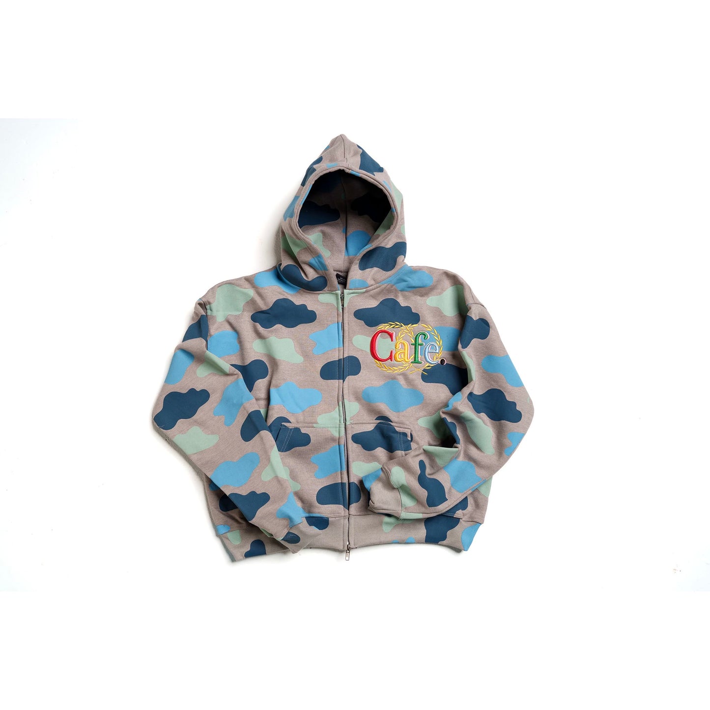 CONNECTED CLUB X CAFE CLOUD CAMO ZIP-UP HOODIE