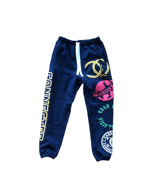 CONNECTED CLUB NAVY BLUE SWEATPANTS